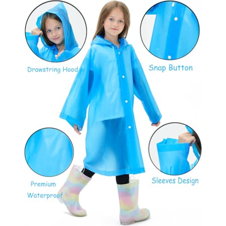 2 Pack Reusable Waterproof Rai - Emergency Poncho Rain บทวิจารณ์และราคา