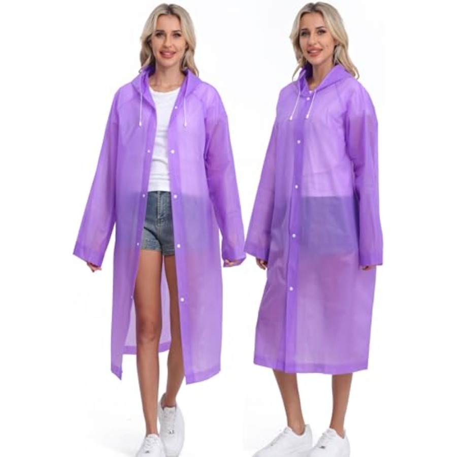 2-Pack Reusable Rain Ponchos f - Emergency Poncho Rain บทวิจารณ์และราคา