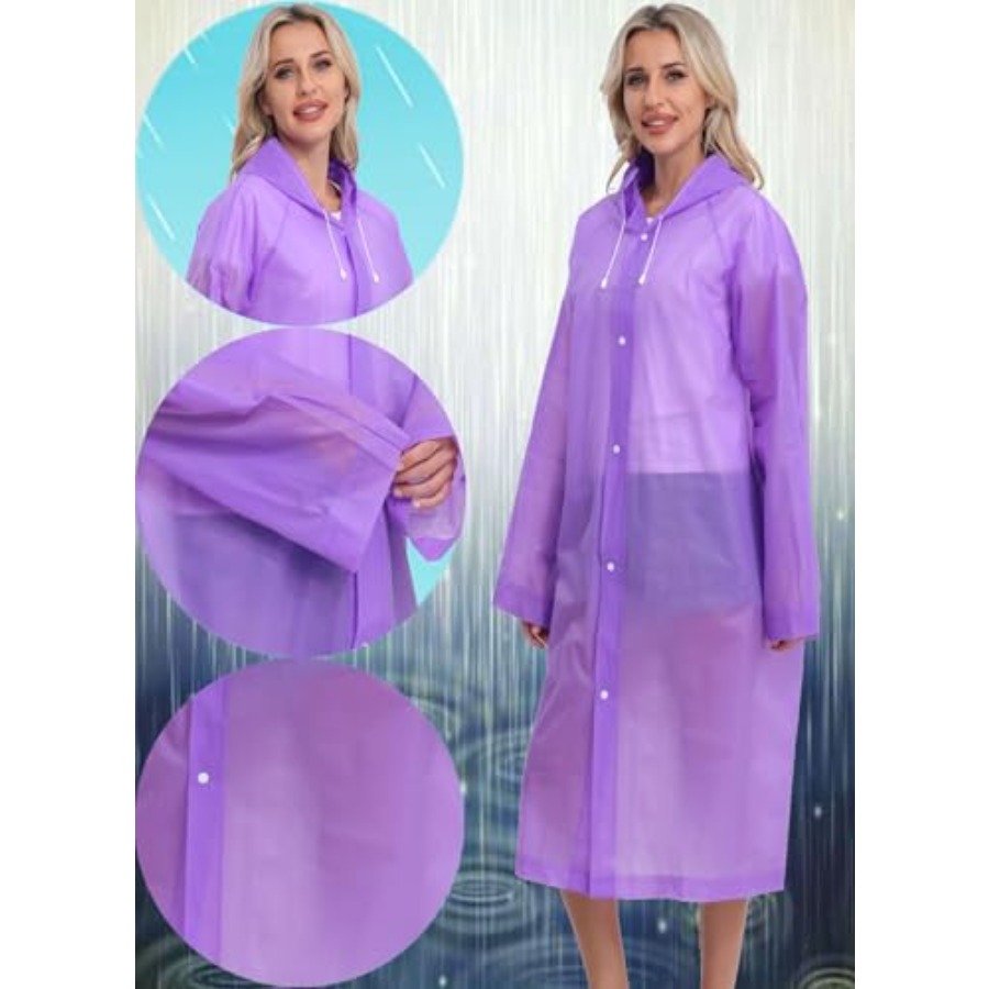 2-Pack Reusable Rain Ponchos f - Emergency Poncho Rain บทวิจารณ์และราคา