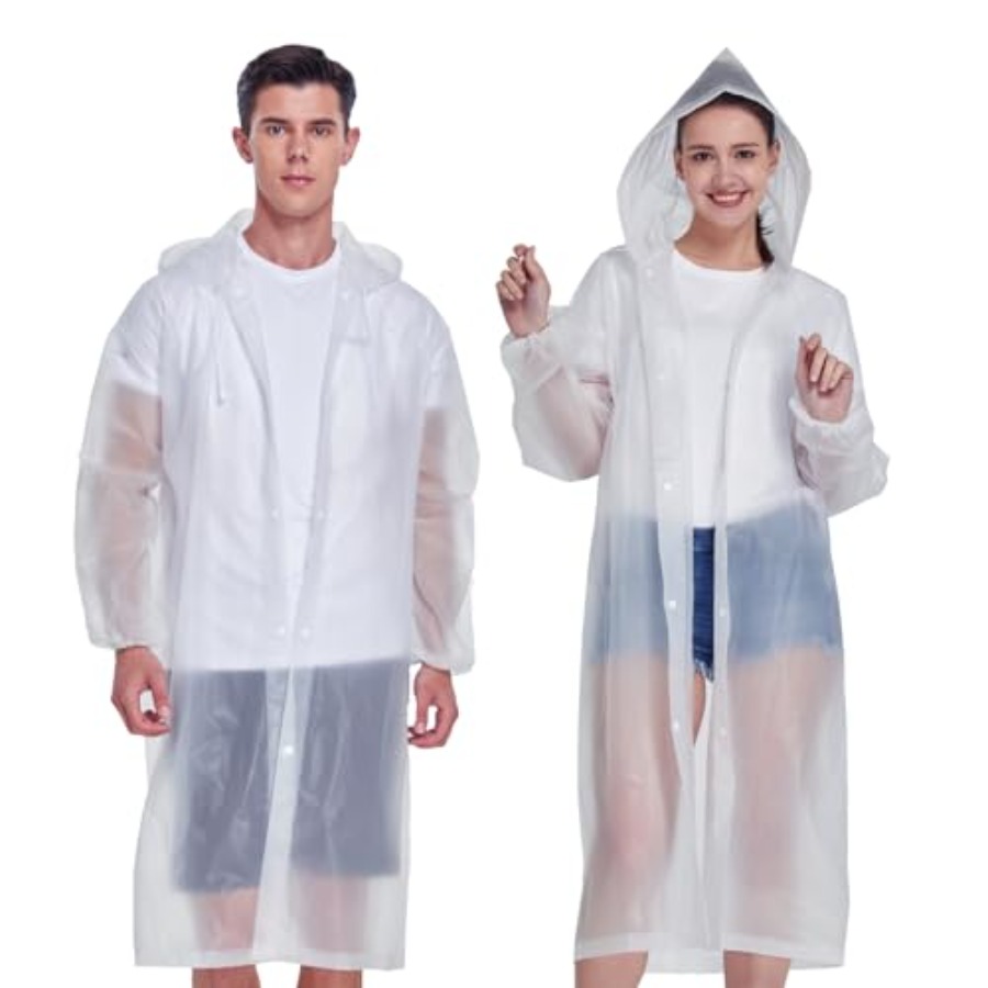 2 Pack Waterproof Rain Ponchos - Emergency Poncho Rain บทวิจารณ์และราคา