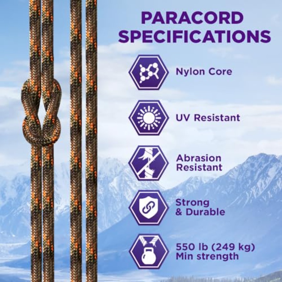Reflective Paracord Rope 1000  - Para Cord 1000Ft บทวิจารณ์และราคา