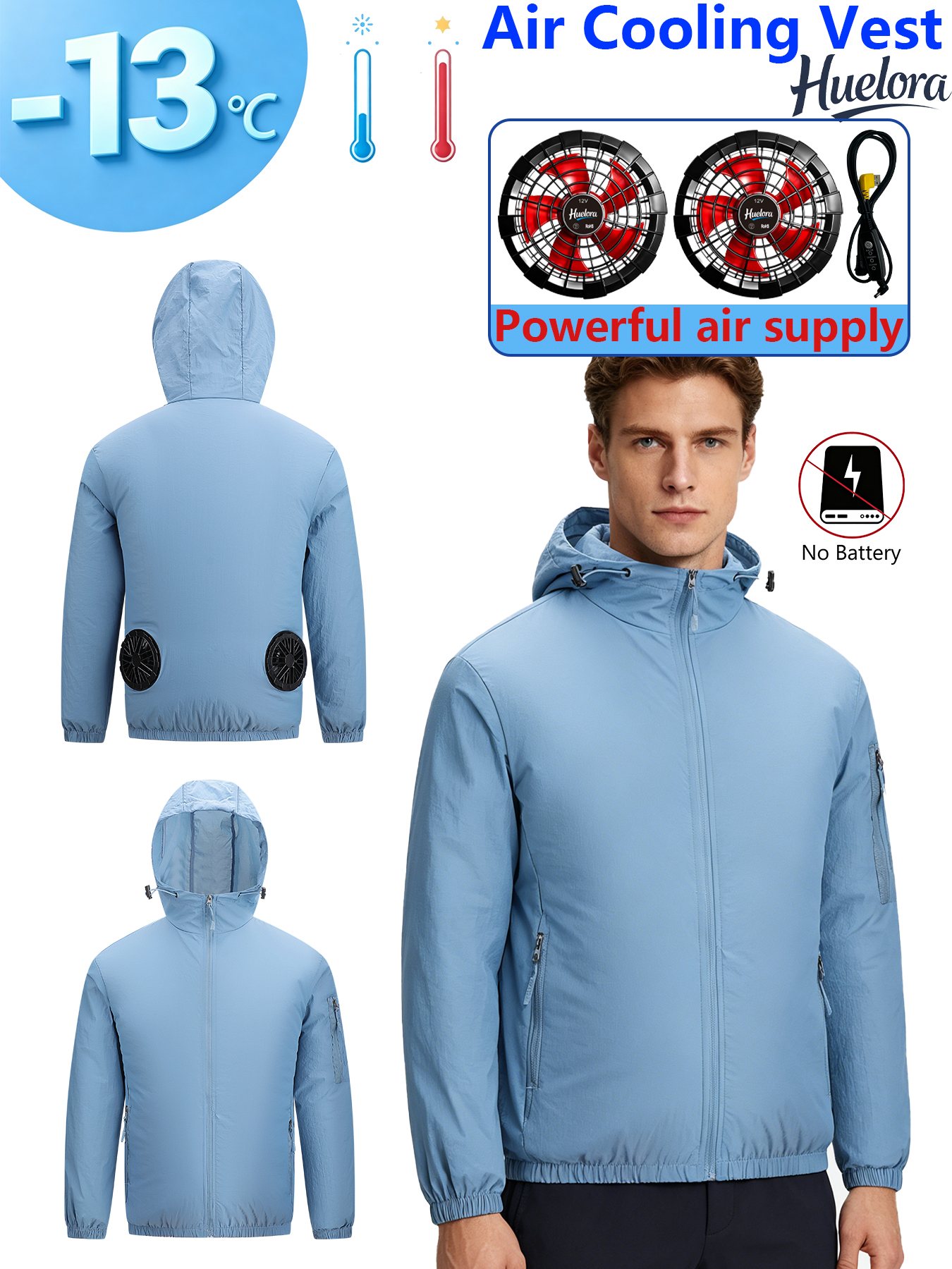 Men's Hooded USB Cooling Jacke - Fishing Kit Compact บทวิจารณ์และราคา