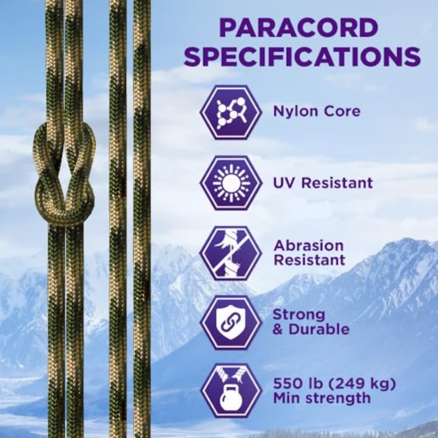 Reflective Paracord Rope 1000  - Para Cord 1000Ft บทวิจารณ์และราคา