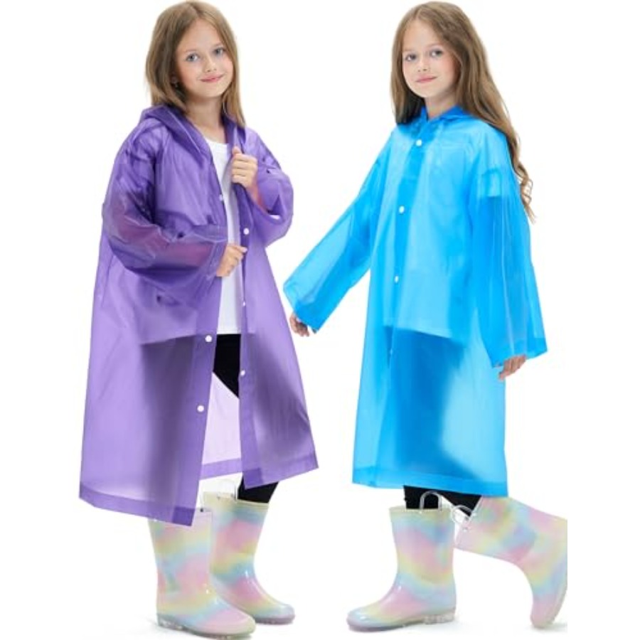 2 Pack Reusable Waterproof Rai - Emergency Poncho Rain บทวิจารณ์และราคา