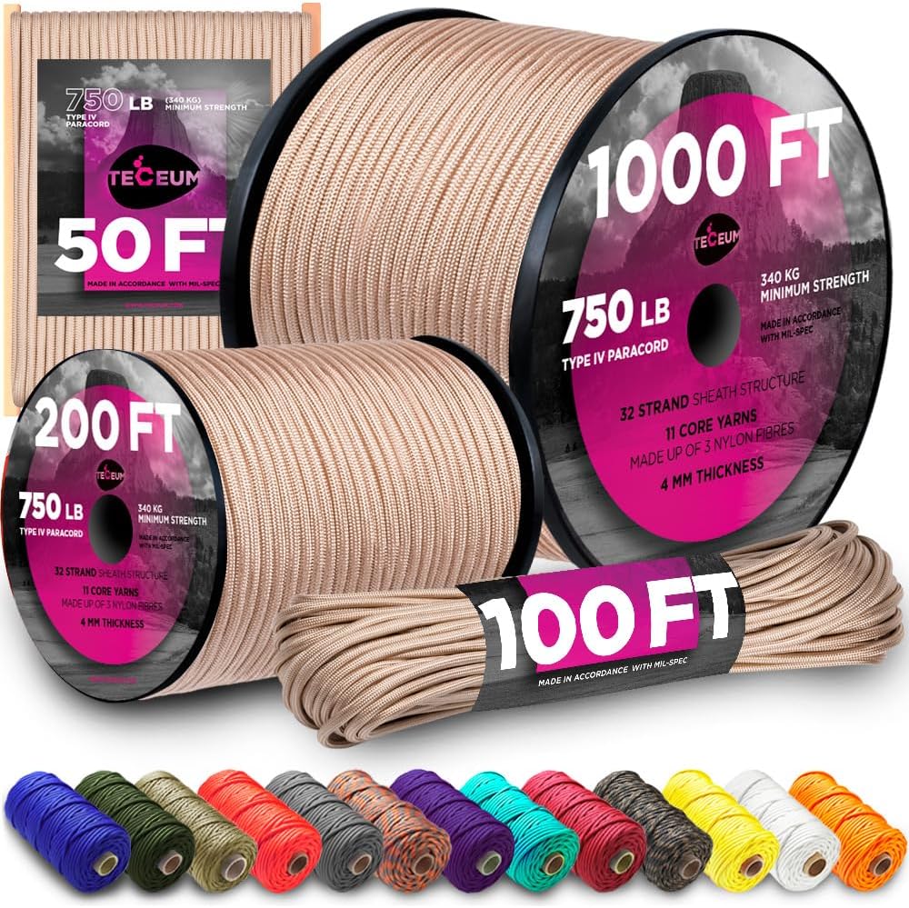 750 lb Paracord Rope - 1000Ft/ - Para Cord 1000Ft บทวิจารณ์และราคา