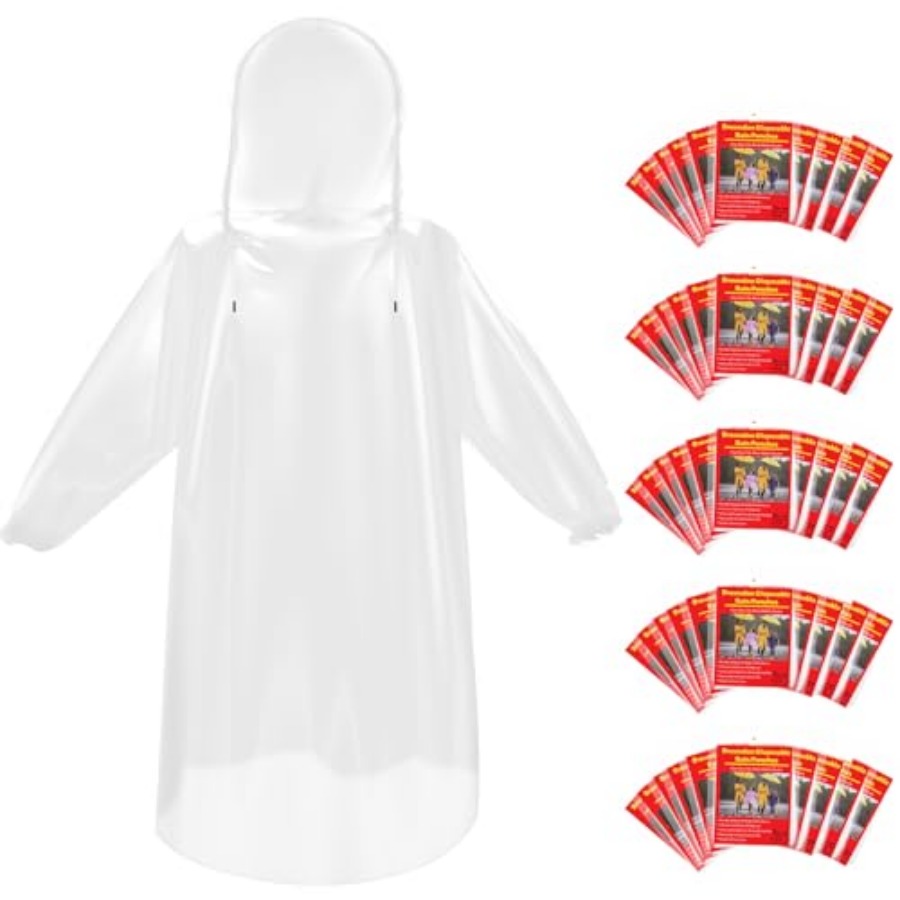 and and Disposable Rain Poncho - Emergency Poncho Rain บทวิจารณ์และราคา
