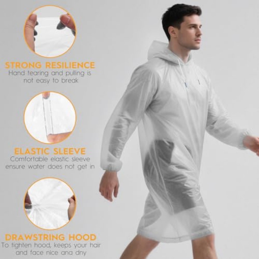 and and Disposable Rain Poncho - Emergency Poncho Rain บทวิจารณ์และราคา