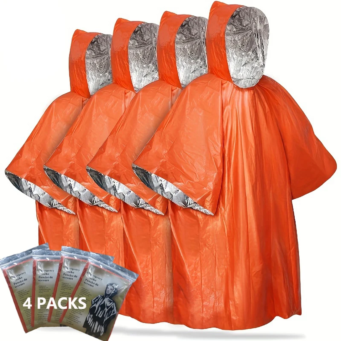 Emergency Rain Poncho with Hoo - Emergency Mylar Tent บทวิจารณ์และราคา