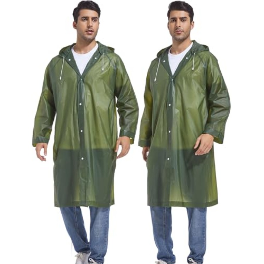 2-Pack Reusable Rain Ponchos f - Emergency Poncho Rain บทวิจารณ์และราคา