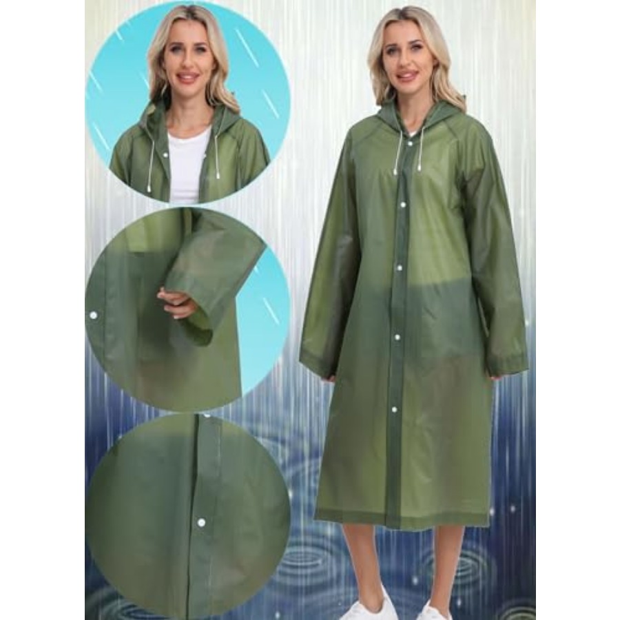 2-Pack Reusable Rain Ponchos f - Emergency Poncho Rain บทวิจารณ์และราคา
